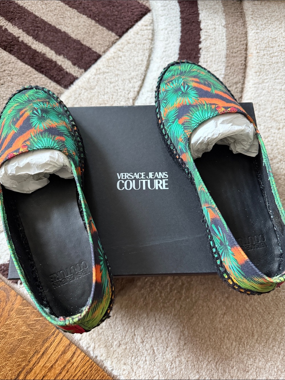 Versace Jeans Couture Women's Green Tropical Espadrilles